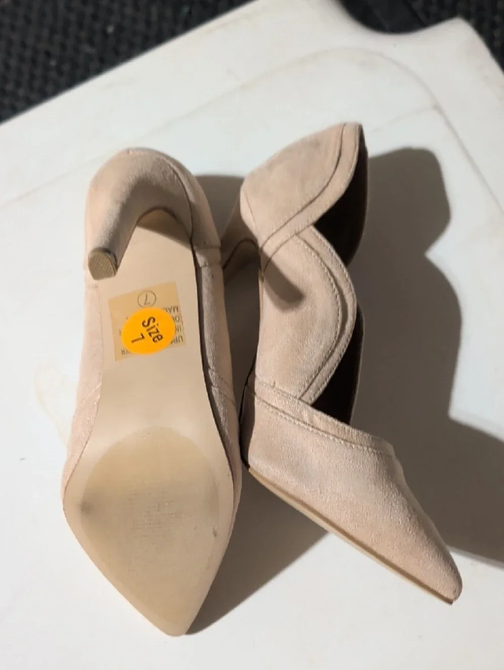Elegant Nude Pointed Toe Suede High Heels